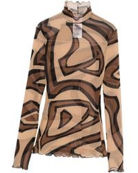 PUCCI - Labirinto Print Tulle Top - Lyst