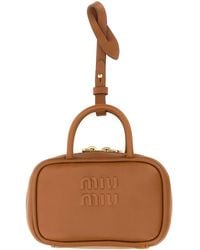 Miu Miu - Camel Leather Beau Keyring Necessaire - Lyst