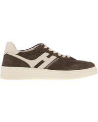 Hogan - H630 - Suede Trainers With H On The Side - Lyst