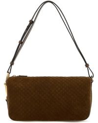 Gucci - Caramel Suede Medium Half Horsebit Shoulder Bag - Lyst