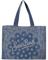 MC2 Saint Barth - Beach Tote Bag With Bandana Print - Lyst