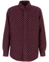 Gucci - Burgundy Boucle Padded Shirt - Lyst