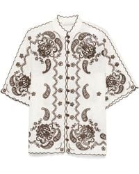 Zimmermann - 'Ascension' Embroidered Linen Shirt - Lyst