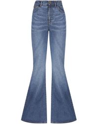 Chloé - Cotton Denim Flared Jeans - Lyst