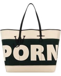 JW Anderson - Jw Anderson Ivory Canvas Anchor Xl Shopping Bag - Lyst
