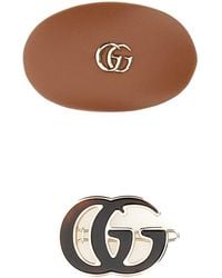 Gucci - Leather And Metal Hair Clips Set - Lyst