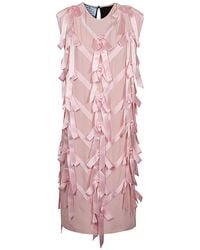 Prada - Sablé Embroidered Dress - Lyst