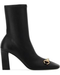 Gucci - Leather Signora Ankle Boots - Lyst