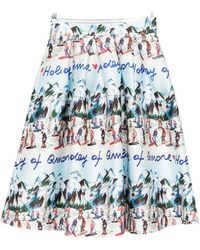 ALESSANDRO ENRIQUEZ - Printed Midi Skirt - Lyst
