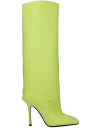 The Attico - The Penthouse Boots Leather/Lime - Lyst