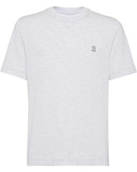 Brunello Cucinelli - T-Shirt Con Design A Strati - Lyst