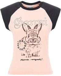 Ganni - 'Bunny' T-Shirt - Lyst