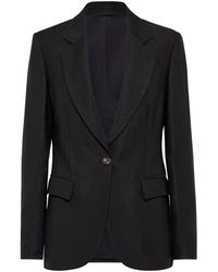 Brunello Cucinelli - Blazer de sarga con detalle Monili - Lyst