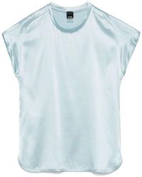 Pinko - Silk Blend Top With Cap Sleeves - Lyst