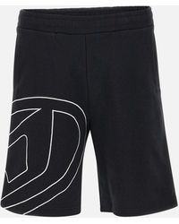 DIESEL - Schwarze Baumwoll Shorts Mit Lockerer Passform - Lyst