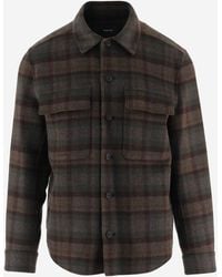 Vince - Wool Blend Shirt With Checked Pattern - Lyst