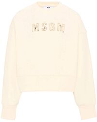 MSGM - Boxy Sweatshirt Mädchen Crema/Creme - Lyst