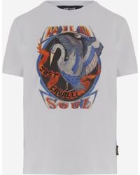 Just Cavalli - Cotton Logo Print T-Shirt T-Shirts & Jerseys - Lyst