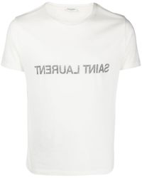 Saint Laurent - Reverse Logo T-Shirt - Lyst