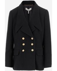 Chloé - Giacca Di Lana Bouclé A Doppio Petto - Lyst