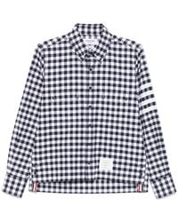 Thom Browne - Camisa utilitaria con bolsillo de parche en franela de 4 barras a cuadros de - Lyst