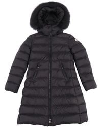 Moncler - Zwarte Abelle Lange Jas - Lyst