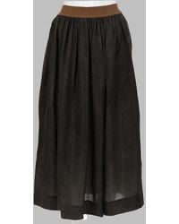 Uma Wang - Gillian Cupro Wide Waistband Mid-Calf Skirt - Lyst