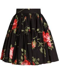 Dolce & Gabbana - Gelaagde Mini-Rok Met Bloemenprint - Lyst