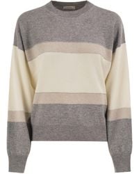 Peserico - Colour-Block Virgin Wool, Silk And Cashmere Jumper - Lyst
