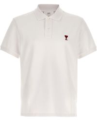 Ami Paris - Poloshirt Met Logo - Lyst