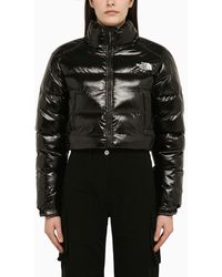 The North Face - Glossy Cropped Nylon Down Jacket - Lyst
