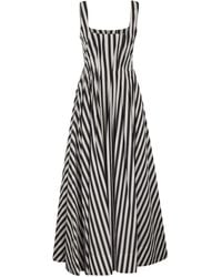 Sportmax - Spxfilmato – Striped Cotton Midi Dress With Full Skirt - Lyst