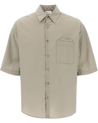Lemaire - Camisa de líquido de algodón de manga corta de - Lyst