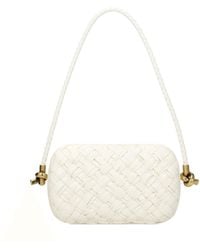 Bottega Veneta - Borse A Spalla Knot Donna Pelle Bianco/Osso - Lyst