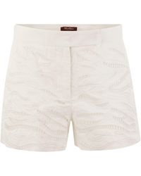 Max Mara Studio - Edmond Embroidered Cotton Shorts - Lyst