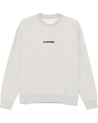 Jil Sander - Logo Cotton Crewneck Sweatshirt - Lyst
