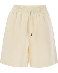 Moncler - Cotton Shorts With Logo Patch - Lyst