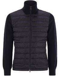 Moncler - Gepolsterte Strickjacke mit Reißverschluss - Lyst