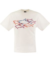 Paul & Shark - Cotton T -Shirt mit Haifischdruck - Lyst