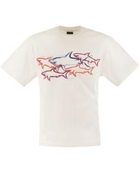 Paul & Shark - Cotton T-shirt With Shark Print - Lyst