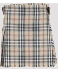 Burberry - Geruite Wollen Mini-kilt - Lyst