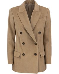 Brunello Cucinelli - Double Breasted Jacket Met Ketting - Lyst