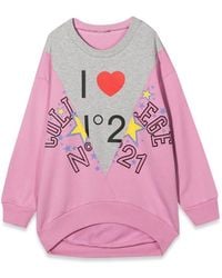 N°21 - Crewneck Sweatshirt Logo And Heart - Lyst