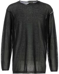 Yohji Yamamoto - Black Cotton And Polyester Sweater - Lyst