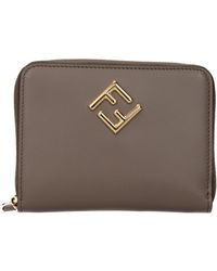 Fendi - Portemonnee Vrouwen Huid Grijs/truffel - Lyst