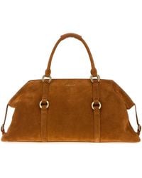 McQueen - Caramel Suede Farringdon Maxi Handbag - Lyst