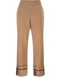 Herno - Katoenen Broek Met Maxi-turn-ups - Lyst