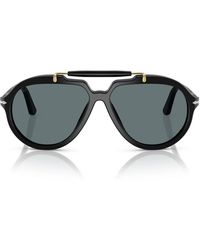 Persol - Sonnenbrille Po0202 S 95/3 R X Netflix-Serie Senna Schwarz/Blau Unisex Polarisiert - Lyst