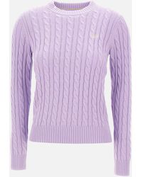 Sun 68 - Round Neck Cable Cotton Sweater - Lyst