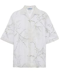 Prada - Mezcla de seda blanca de Ver a través de la camisa - Lyst